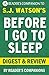 Before I Go to Sleep: A Novel by S. J. Watson | Digest & Review