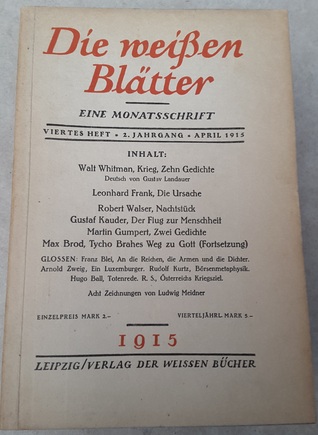 Die weißen Blätter: eine Monatsschrift, 2. Jahrg., Heft 4, April 1915