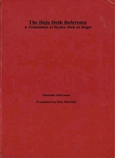 The Dojo Desk Reference: A Translation of Hyaku Jiten no Bugei