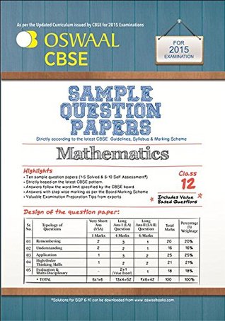 Oswaal CBSE Sample Question Papers for Class 12 Mathematics (Paperback)