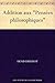 Addition aux "Pensées philosophiques" (French Edition)