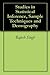 Studies in Statistical Inference, Sample Techniques and Demography