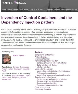 Inversion of Control Containers and the Dependency Injection pattern (ebook)