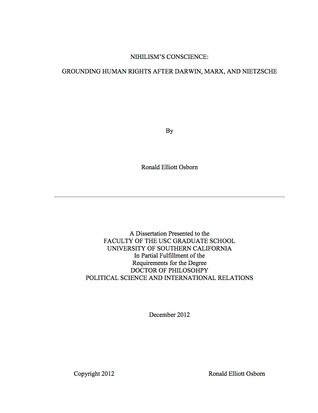 Nihilism's Conscience: Grounding Human Rights after Darwin, Marx, and Nietzsche