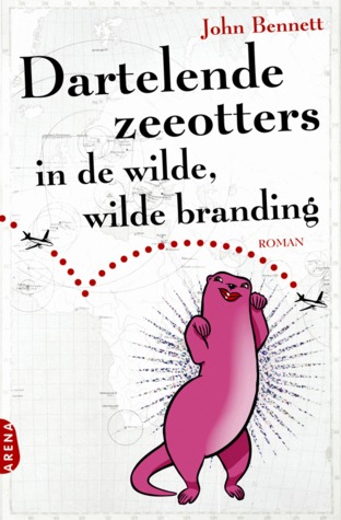 Dartelende zeeotters in de wilde, wilde branding