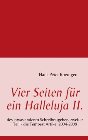 Vier Seiten Für Ein Halleluja II Ides Etwas Anderen Schreibratgebers Zweiter Teil   Die Tempest Artikel 2004 2008