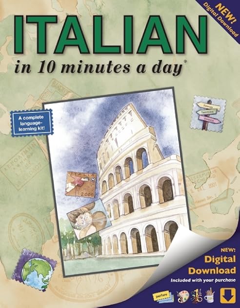 ITALIAN in 10 minutes a day: Language course for beginning and advanced study. Includes Workbook, Flash Cards, Sticky Labels, Menu Guide, Software, ... Grammar. Bilingual Books, Inc. (Publisher)