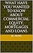 What Have You Wanted to Know About Commercial Equity, Mortgages and Loans
