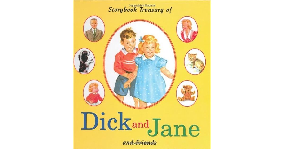 Dick and jane story book fabric