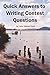 Quick Answers to Writing Contest Questions by John Howard Reid