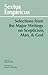 Sextus Empiricus: Selections from the Major Writings on Scepticism, Man, & God