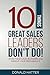 10 Things Great Sales Leaders Don't Do!: Avoid These Sales Blunders and Improve Your Performance