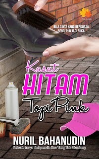 Kasut Hitam Topi Pink