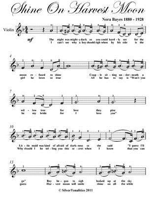 Shine on Harvest Moon Easy Violin Sheet Music (Kindle Edition)