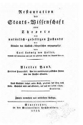 Restauration der Staats-Wissenschaft (German Edition)