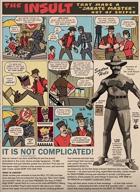 The Insult That Made a ''Jarate Master'' Out of Sniper (TF2 Comics 2009-YYYY, #1)