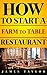 How to Start a Farm to Table Restaurant Without Losing Your Shirt: A Step by Step Guide( Farm to Table Restaurant Business Book): How to start a Farm to ... Start a Farm to Table Restaurant Book 1)
