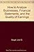 How to Analyze Businesses, Financial Statements, and the Quality of Earnings