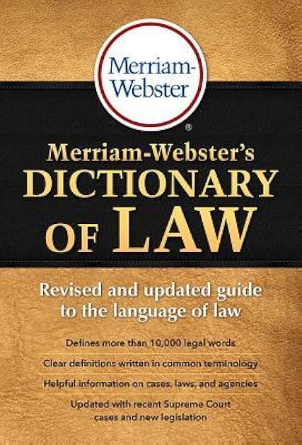 Merriam-Webster's Dictionary of Law, Newest Edition, Trade Paperback