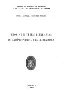 Teorias e teses literárias de António Pedro Lopes de Mendonça