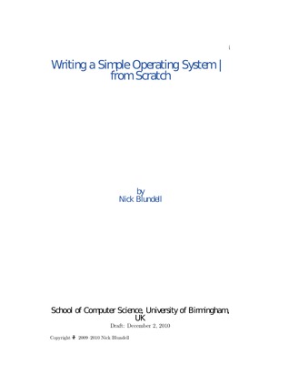 Writing a Simple Operating System from Scratch (ebook)