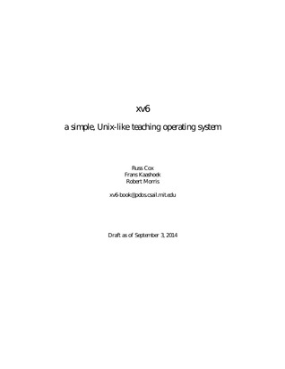 xv6 a simple, Unix-like teaching operating system