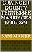 Grainger County Tennessee Marriages 1790-1879 by Sam Maner