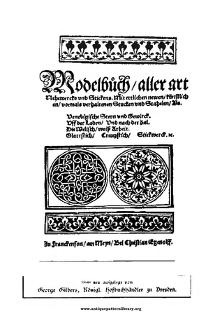 Modelbuch, aller art Nehewercks und Stickens: Ornamente