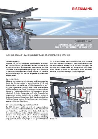 Eisenmann E-Shuttle 200; Kompaktes Fördersystem für Beschichtungsprozesse