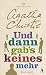 Und dann gab's keines mehr by Agatha Christie Und dann gab's keines mehr by Agatha Christie