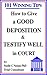 How to Give a Good Deposition and Testify Well in Court: 101 Winning Tips