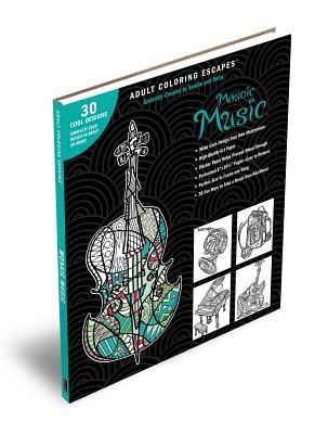 Adult Coloring Escapes Coloring Books for Adults - Mosaic Music Featuring 30 Stress Relieving Designs of Musical Instruments