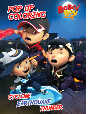 pop up coloring: boboiboy cyclone,earthquake & lightning