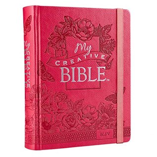 KJV Holy Bible, My Creative Bible, Faux Leather Hardcover - Ribbon Marker, King James Version, Bright Pink w/Elastic Closure