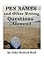 PEN NAMES and Other Writing Questions Answered