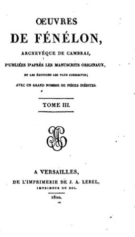 Oeuvres de Fénélon - Tome III