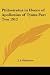 Philostratus in Honor of Apollonius of Tyana Part Two 1912