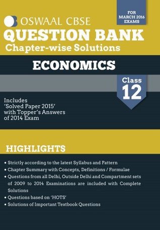 Oswaal CBSE Question Bank With Chapter wise Solutions for Class 12 Economics (Paperback)