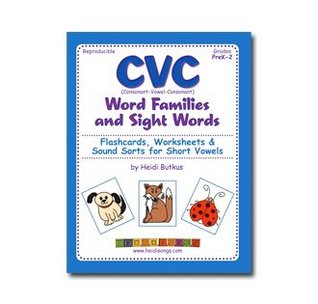 cvc word family resources workbook vol 1 by heidi butkus