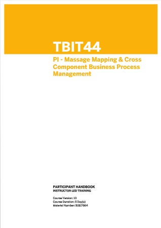 TBIT44 - PI - Message Mapping & Cross Component Business Process Management
