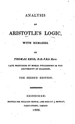 Analysis of Aristotle's Logic, with Remarks (Unknown Binding)