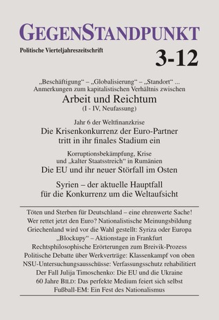 GegenStandpunkt 3-12. Politische Vierteljahreszeitschrift (Paperback)
