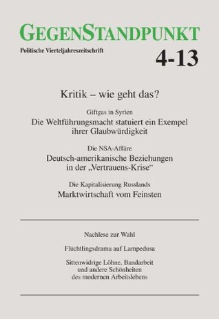 GegenStandpunkt 4-13. Politische Vierteljahreszeitschrift (Paperback)
