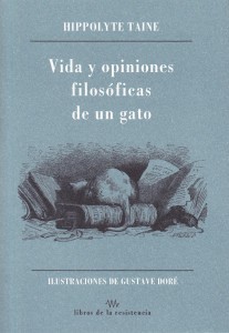 Portada de Vida y opiniones filosóficas de un gato, de Hippolyte Taine