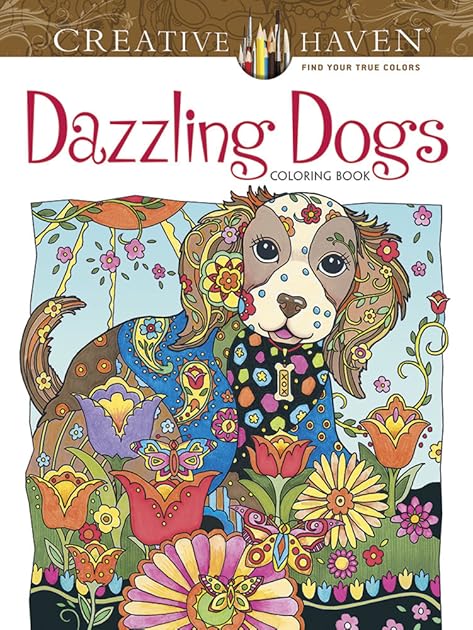 Creative Haven Dazzling Dogs Coloring Book: Relaxing Illustrations for Adult Colorists (Adult Coloring Books: Pets)
