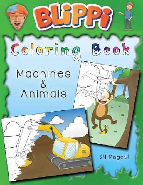 Blippi Coloring Book: Animals & Machines