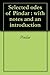Selected odes of Pindar : with notes and an introduction