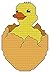 Hatching Duck cross stitch pattern/ chart: Contains whole/ half and back stitch suitable for putting in cards/ frames etc.