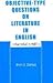 Objective-Type Questions On Literature In English (For UGC's Net)