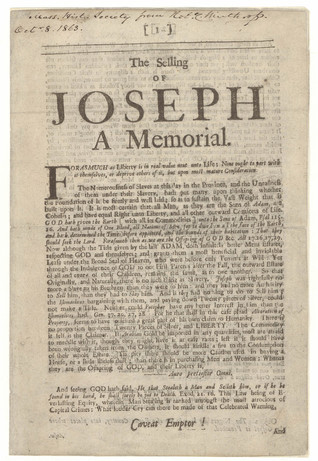 The Selling Of Joseph (Unknown Binding)